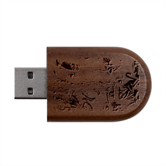 Blend  Wood Oval Usb Flash Drive by kaleidomarblingart