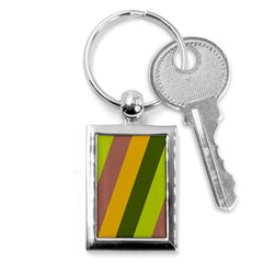 Autmn Stripes Colors Geometric Print Design Key Chain (rectangle) by dflcprintsclothing