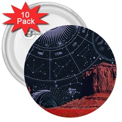 Astrology Surreal Surrealism Trippy Visual Art 3  Buttons (10 Pack)  by Bedest