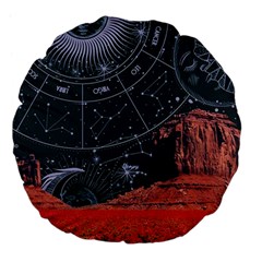 Astrology Surreal Surrealism Trippy Visual Art Large 18  Premium Flano Round Cushions by Bedest