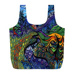 Psychedelic Digital Art Artwork Landscape Colorful Full Print Recycle Bag (l) by Bedest