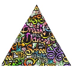 Graffiti Word Seamless Pattern Wooden Puzzle Triangle by Bedest