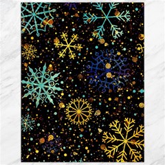 Gold Teal Snowflakes Gold Abstract Christmas Canvas 12  X 16  by Bedest