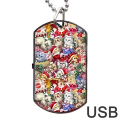 Pattern Kitten Christmas Dog Tag Usb Flash (two Sides) by Bedest