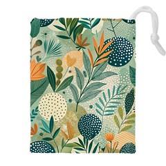 Leaves Pattern Flora Drawstring Pouch (4xl) by Salmanaz77