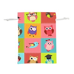 Owls Pattern, Abstract, Art, Desenho Lightweight Drawstring Pouch (s) by kyorashop23