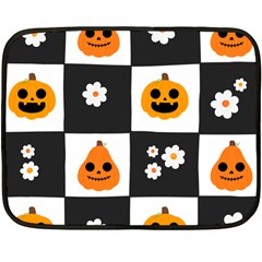 Seamless Halloween Pattern With Smiling Pumpkin 20240926 161714 0000 Two Sides Fleece Blanket (mini) by Safari