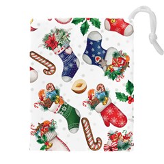 Christmas Socks Gloves Candy Cane Stocking Seamless Drawstring Pouch (4xl) by Grandong