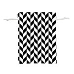 Black And White Pattern Lightweight Drawstring Pouch (L) Front