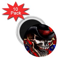 Confederate Flag Usa America United States Csa Civil War Rebel Dixie Military Poster Skull 1 75  Magnets (10 Pack)  by Ket1n9