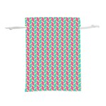 Yellow Blue Pattern Lightweight Drawstring Pouch (L) Front
