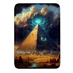 Mystic Blue Pyramid Art Rectangular Glass Fridge Magnet (4 Pack) by ExtraAwesomeSauce