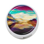 Vibrant Sunset Over Serene Lake 4-Port USB Hub (Two Sides) Back