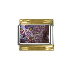 Abstract Molecular Space Art Gold Trim Italian Charm (9mm) by ExtraAwesomeSauce