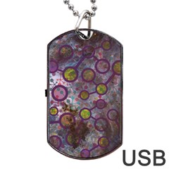 Abstract Molecular Space Art Dog Tag Usb Flash (two Sides) by ExtraAwesomeSauce