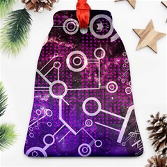 Cosmic Network Geometric Art Bell Ornament (two Sides) by ExtraAwesomeSauce
