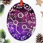 Cosmic Network Geometric Art Ornament (Oval Filigree) Front