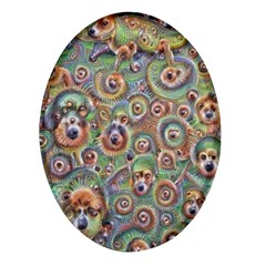 Surreal Abstract Early Ai Art Oval Glass Fridge Magnet (4 Pack) by ExtraAwesomeSauce
