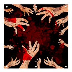 Horror Themed Bloody Hands Banner And Sign 4  X 4  by ExtraAwesomeSauce