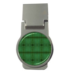 Green Diamond Grid Pattern Money Clips (round)  by ExtraAwesomeSauce