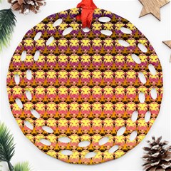 Gradient Lion Head Pattern Round Filigree Ornament (two Sides) by ExtraAwesomeSauce