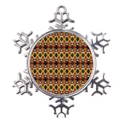 Colorful Geometric Pattern Design Metal Large Snowflake Ornament by ExtraAwesomeSauce