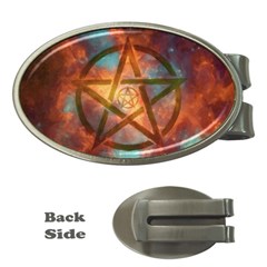 Enchanted Nebula Pentagram Art Money Clips (oval)  by ExtraAwesomeSauce