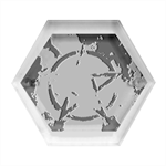 Enchanted Nebula Pentagram Art Hexagon Wood Jewelry Box Front