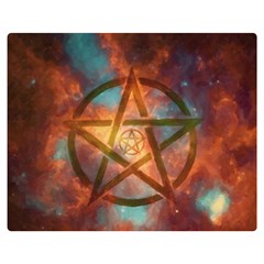 Enchanted Nebula Pentagram Art Premium Plush Fleece Blanket (medium) by ExtraAwesomeSauce