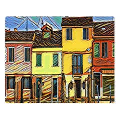 Colorful Venice Homes - Venezia, Italy Premium Plush Fleece Blanket (large) by ConteMonfrey
