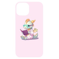 Baby Dragon Reading Iphone 14 Black Uv Print Case by AIDreaming