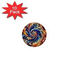 Colorful Motion Abstract Art 1  Mini Buttons (10 Pack)  by ExtraAwesomeSauce