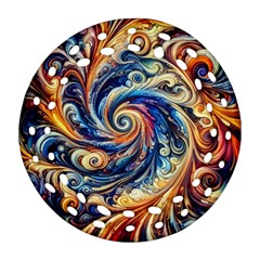 Colorful Motion Abstract Art Ornament (round Filigree) by ExtraAwesomeSauce