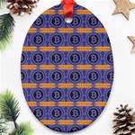 Bitcoin Logo Pattern Oval Ornament (Two Sides) Back