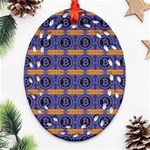 Bitcoin Logo Pattern Oval Filigree Ornament (Two Sides) Front
