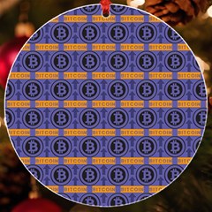Bitcoin Logo Pattern Uv Print Acrylic Ornament Round by ExtraAwesomeSauce
