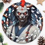 Demon Samurai Round Filigree Ornament (Two Sides) Front