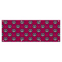Calavera Cat Art Pattern Banner And Sign 8  X 3  by ExtraAwesomeSauce