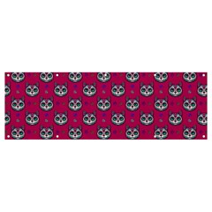 Calavera Cat Art Pattern Banner And Sign 12  X 4  by ExtraAwesomeSauce