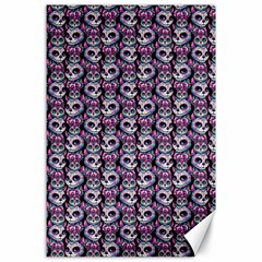 Sugar Skull Cat Pattern Canvas 24  X 36  by ExtraAwesomeSauce