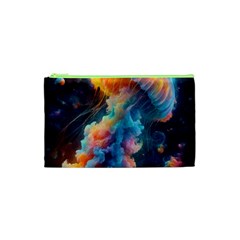 Cosmic Jellyfish Artwork Cosmetic Bag (xs) by ExtraAwesomeSauce