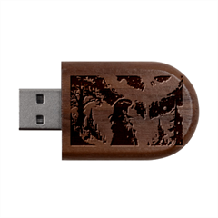 Enchanting Fantasy Night Sky Scene Wood Oval Usb Flash Drive by ExtraAwesomeSauce