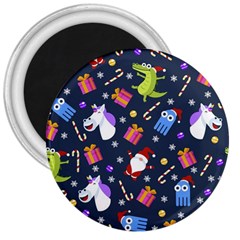 Colorful Funny Christmas Pattern 3  Magnets by Ket1n9