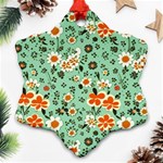 Retro 1960s Flowers Pattern 3 Ornament (Snowflake) Front