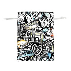 New York City Nyc Broadway Doodle Art Lightweight Drawstring Pouch (l) by Grandong