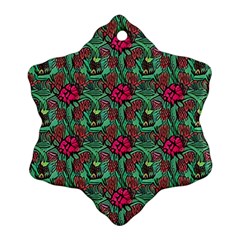 Retro 1880s Flowers Pattern 3 Snowflake Ornament (two Sides) by violetheavensky