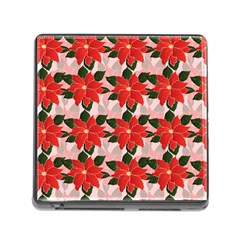 Poinsettia Pattern Seamless Pattern Christmas Xmas Memory Card Reader (square 5 Slot) by Paksenen
