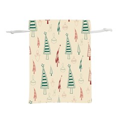 Trees Christmas Holiday Pattern Lightweight Drawstring Pouch (m) by Paksenen