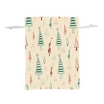 Trees Christmas Holiday Pattern Lightweight Drawstring Pouch (L) Front