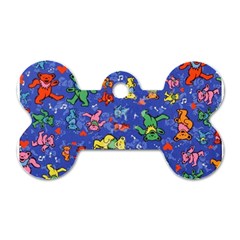 Grateful Dead Dancing Bears Pattern Dog Tag Bone (one Side) by Salmanaz77